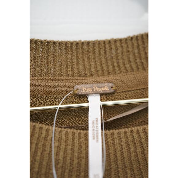 Free People - NWT "WFH" Oversized Short Sleeve Sweater Top in Brown / Size XS - Picture 5 of 8